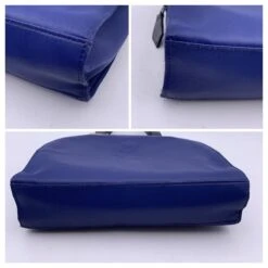 Yves Saint Laurent Sac à Main Vintage En Toile Bleue YSL Logo Satchel -Yves Saint Laurent 789227 7