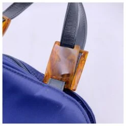 Yves Saint Laurent Sac à Main Vintage En Toile Bleue YSL Logo Satchel -Yves Saint Laurent 789227 8