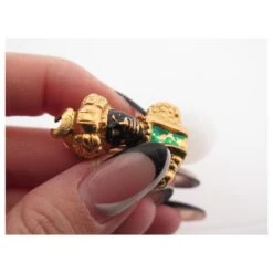 VINTAGE BOUCLES D'OREILLES YVES SAINT LAURENT TETES DE MAURES COUPLE EARRINGS Doré -Yves Saint Laurent 791505 4