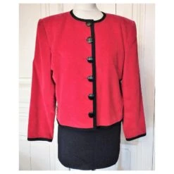 YVES SAINT LAURENT RIVE GAUCHE VESTE COUTURE VELOURS BOUTONS RELIEFS T 44 Rouge 15 YVES SAINT LAURENT RIVE GAUCHE VESTE COUTURE VELOURS BOUTONS RELIEFS T 44 Rouge -Yves Saint Laurent 793542 4