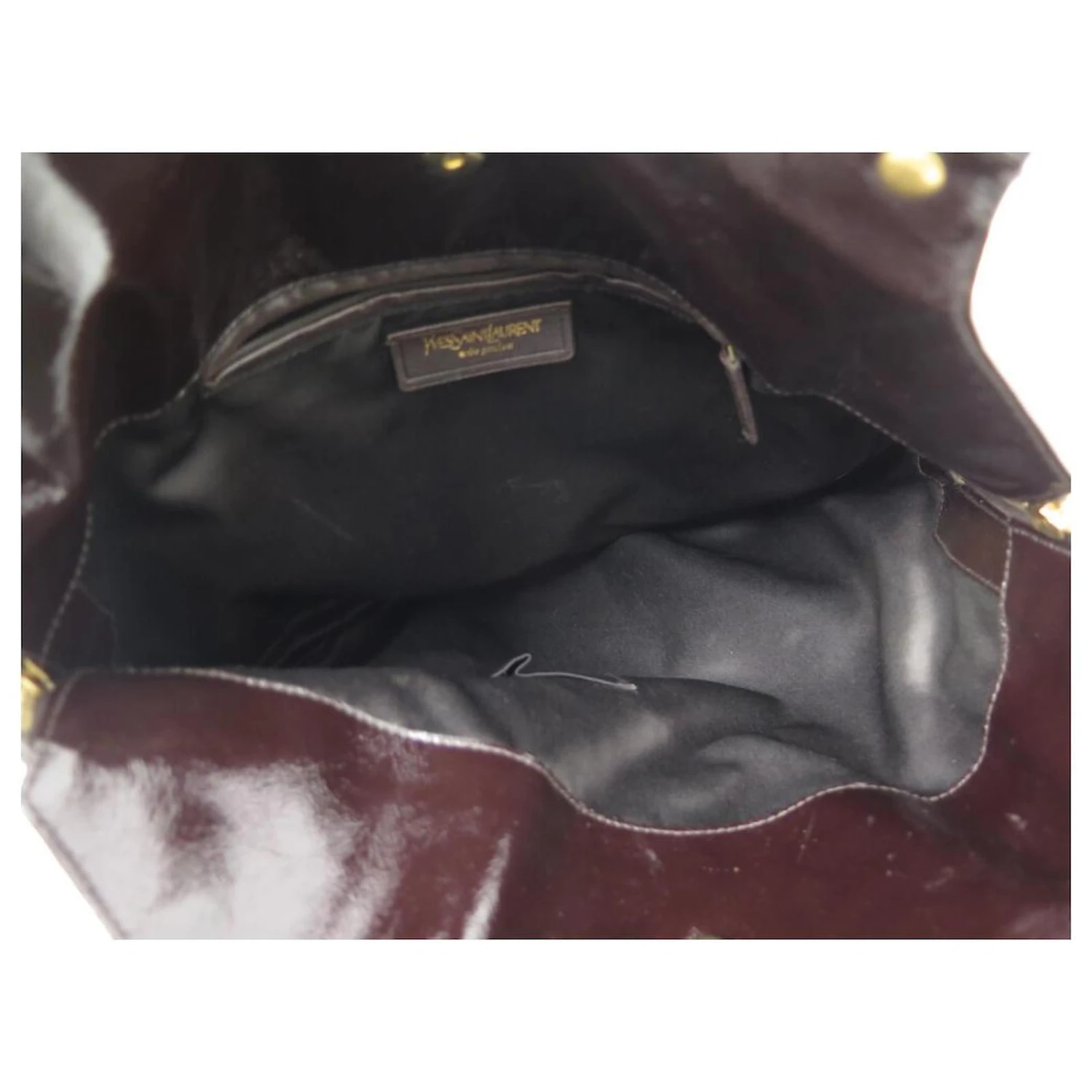 SAC A MAIN YVES SAINT LAURENT METROPOLIS 177737 LARGE CUIR VERNI HAND BAG Marron 7 SAC A MAIN YVES SAINT LAURENT METROPOLIS 177737 LARGE CUIR VERNI HAND BAG Marron – Image 5