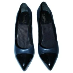 Yves Saint Laurent Escarpins En Bois Bleu Marine -Yves Saint Laurent 803526 3