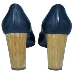 Yves Saint Laurent Escarpins En Bois Bleu Marine -Yves Saint Laurent 803526 4