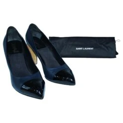 Yves Saint Laurent Escarpins En Bois Bleu Marine -Yves Saint Laurent 803526 8