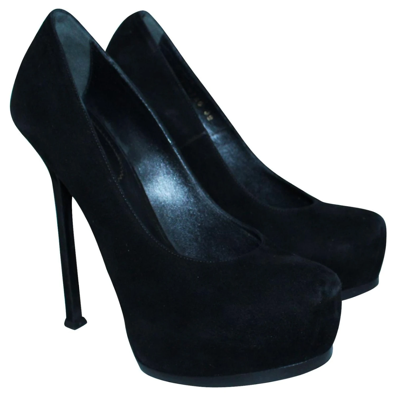 Yves Saint Laurent Escarpins à Plateforme En Daim Noir 4 Yves Saint Laurent Escarpins à Plateforme En Daim Noir – Image 2