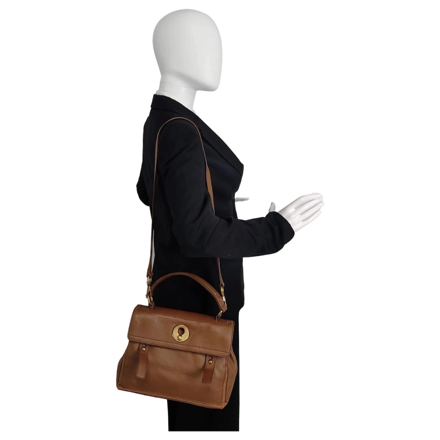 Sac Bandoulière Yves Saint Laurent Muse En Cuir Marron 8 Sac Bandoulière Yves Saint Laurent Muse En Cuir Marron – Image 6