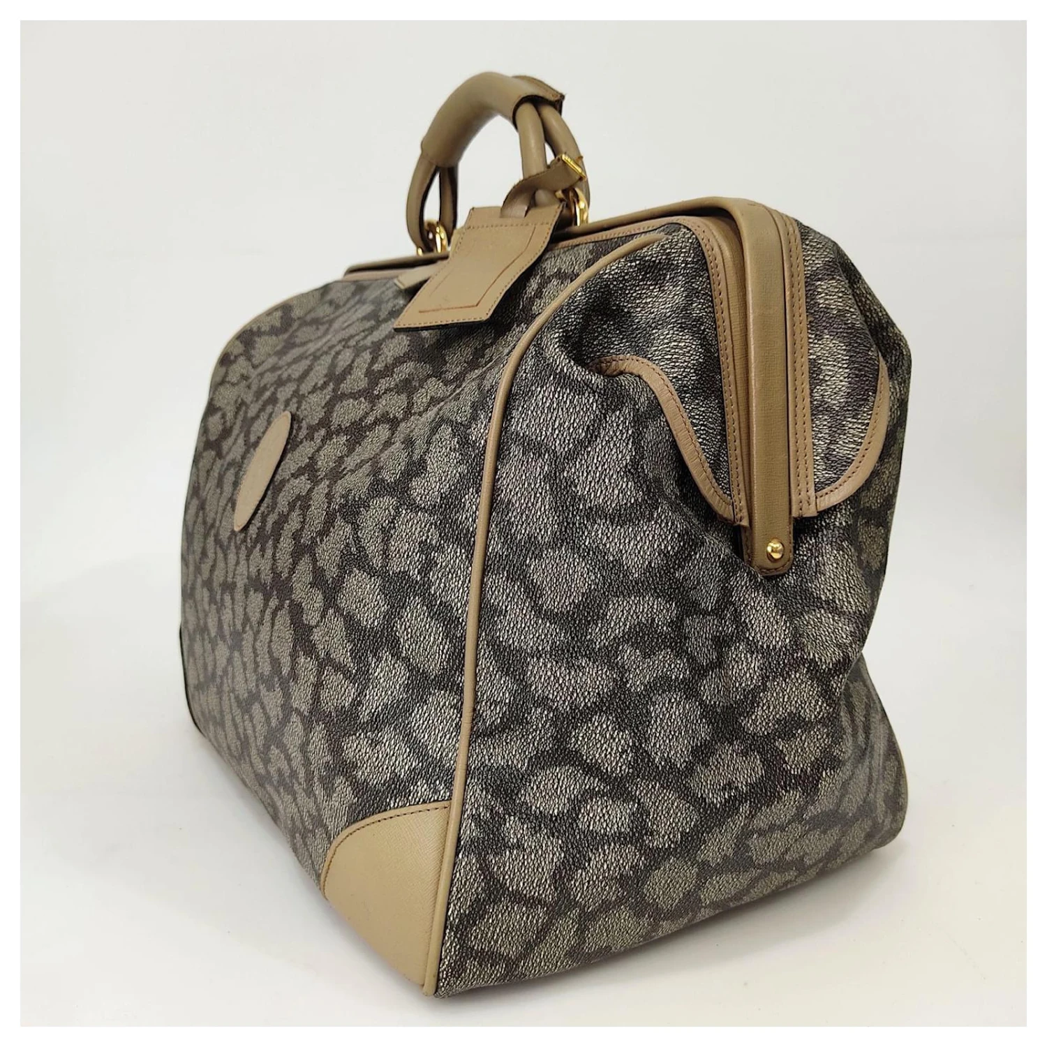 Sac De Voyage Vintage Yves Saint Laurent Motif Girafe Beige 4 Sac De Voyage Vintage Yves Saint Laurent Motif Girafe Beige – Image 2