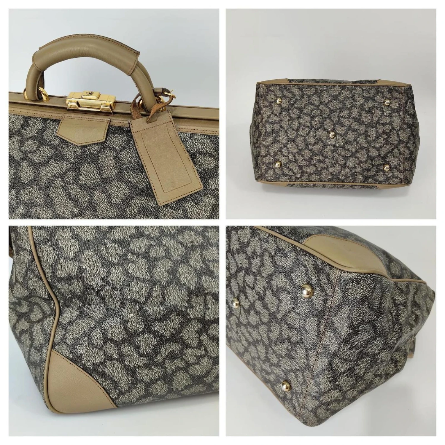 Sac De Voyage Vintage Yves Saint Laurent Motif Girafe Beige 7 Sac De Voyage Vintage Yves Saint Laurent Motif Girafe Beige – Image 5