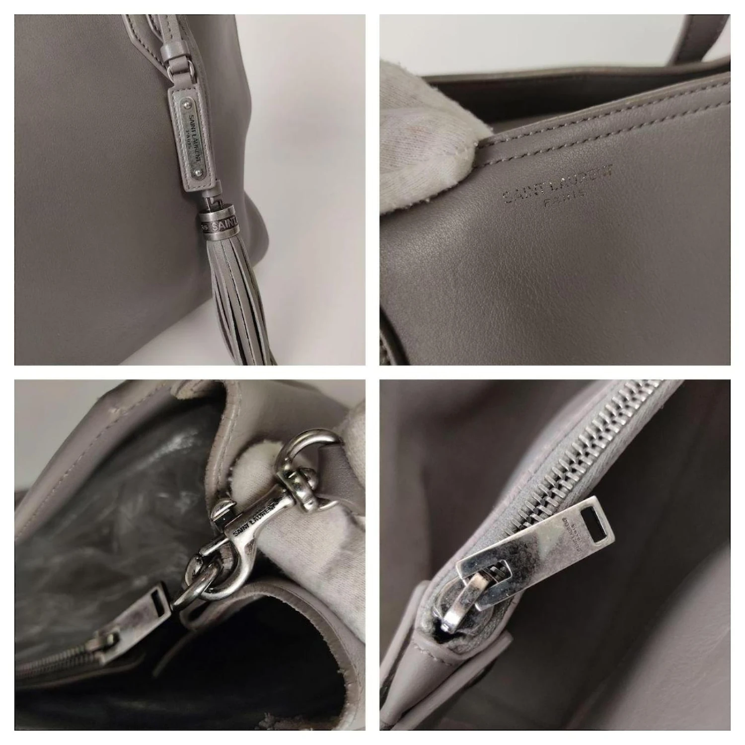 Yves Saint Laurent Shoulder Bag Carrie Avec Tassels AM Gris 8 Yves Saint Laurent Shoulder Bag Carrie Avec Tassels AM Gris â Image 6