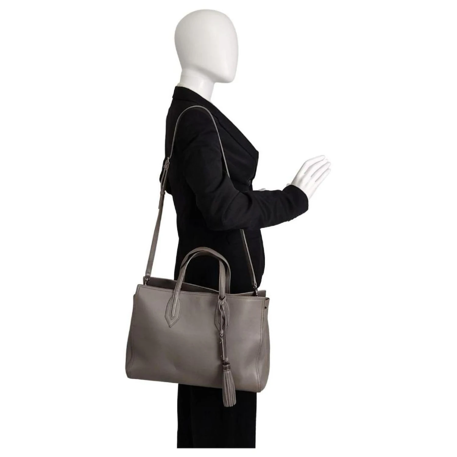 Yves Saint Laurent Shoulder Bag Carrie Avec Tassels AM Gris 11 Yves Saint Laurent Shoulder Bag Carrie Avec Tassels AM Gris â Image 9