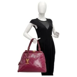 Sac Yves Saint Laurent Majorelle En Cuir Verni Amarante Violet -Yves Saint Laurent 806037 2