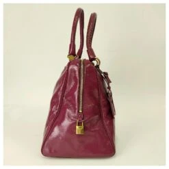 Sac Yves Saint Laurent Majorelle En Cuir Verni Amarante Violet -Yves Saint Laurent 806037 3