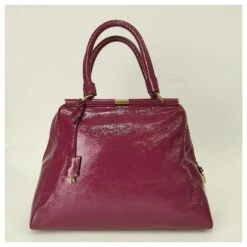 Sac Yves Saint Laurent Majorelle En Cuir Verni Amarante Violet -Yves Saint Laurent 806037 4