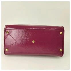 Sac Yves Saint Laurent Majorelle En Cuir Verni Amarante Violet -Yves Saint Laurent 806037 5