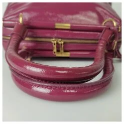 Sac Yves Saint Laurent Majorelle En Cuir Verni Amarante Violet -Yves Saint Laurent 806037 6