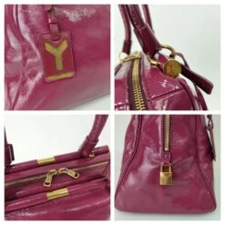 Sac Yves Saint Laurent Majorelle En Cuir Verni Amarante Violet -Yves Saint Laurent 806037 9
