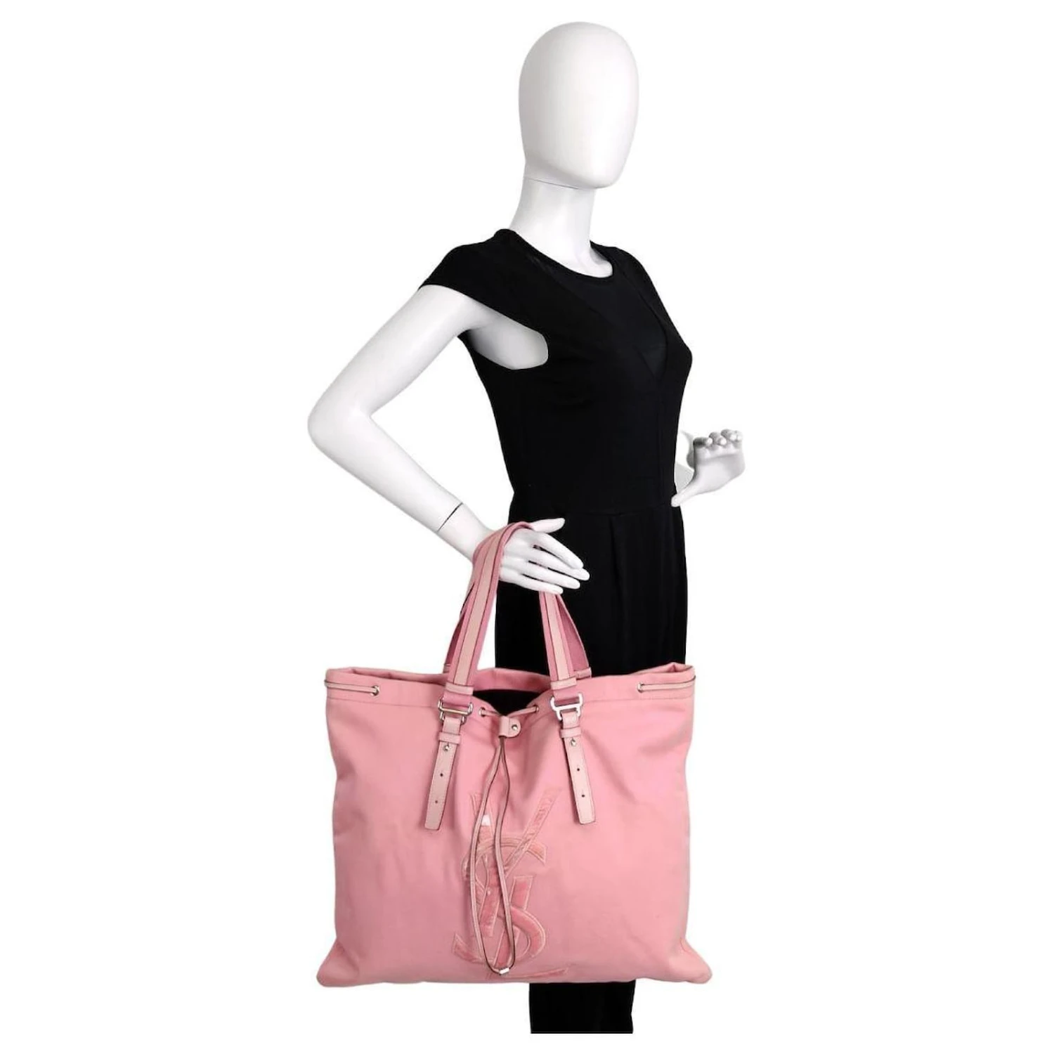 Sac Cabas En Toile Yves Saint Laurent Rose 6 Sac Cabas En Toile Yves Saint Laurent Rose – Image 4