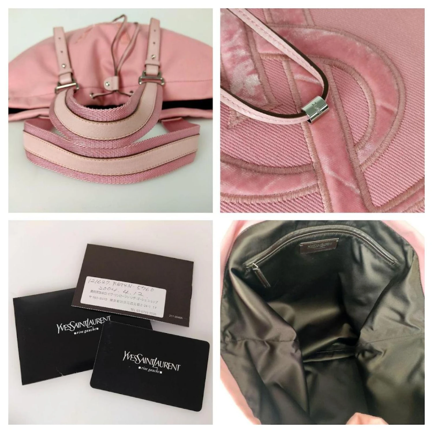 Sac Cabas En Toile Yves Saint Laurent Rose 9 Sac Cabas En Toile Yves Saint Laurent Rose – Image 7