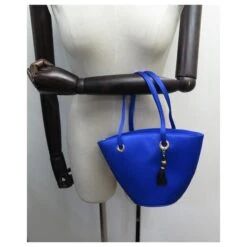 VINTAGE SAC A MAIN YVES SAINT LAURENT RIVE GAUCHE EN SATIN BLEU BLUE HAND BAG -Yves Saint Laurent 807979 4