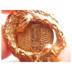 VINTAGE BOUCLES D'OREILLES YVES SAINT LAURENT YSL OVALES TORSADEES GOLD EARRINGS Doré -Yves Saint Laurent 808026 3