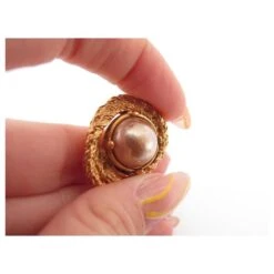 VINTAGE BOUCLES D'OREILLES YVES SAINT LAURENT YSL OVALES TORSADEES GOLD EARRINGS Doré -Yves Saint Laurent 808026 8