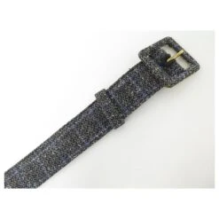 CEINTURE YVES SAINT LAURENT TWEED TARTAN BLEU 163976 TAILLE 80 BLUE BELT -Yves Saint Laurent 808222 3