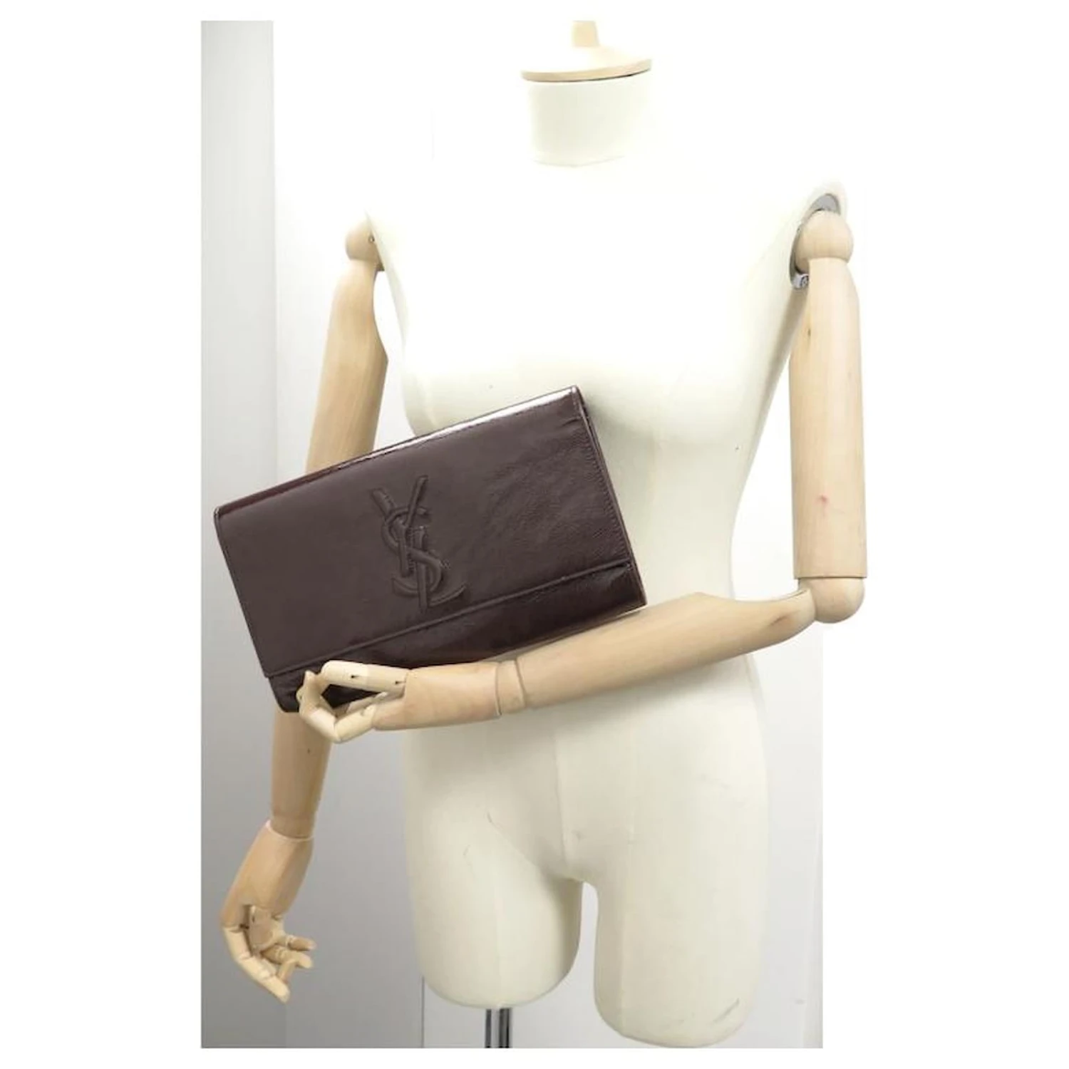 SAC A MAIN YVES SAINT LAURENT POCHETTE BELLE DE JOUR 203855 CUIR POUCH BAG Marron 12 SAC A MAIN YVES SAINT LAURENT POCHETTE BELLE DE JOUR 203855 CUIR POUCH BAG Marron – Image 10