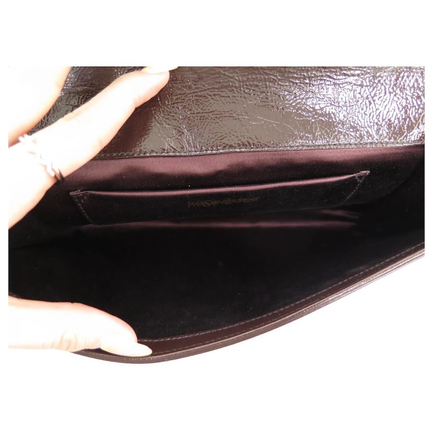 SAC A MAIN YVES SAINT LAURENT POCHETTE BELLE DE JOUR 203855 CUIR POUCH BAG Marron 6 SAC A MAIN YVES SAINT LAURENT POCHETTE BELLE DE JOUR 203855 CUIR POUCH BAG Marron – Image 4