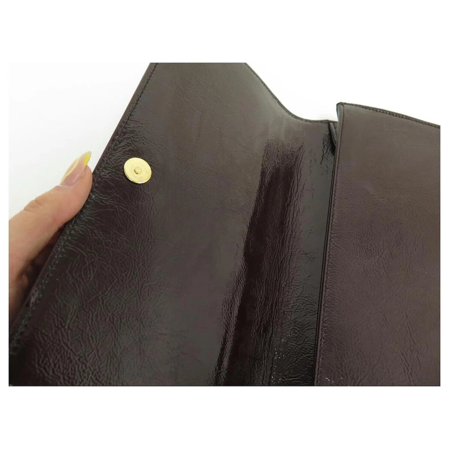 SAC A MAIN YVES SAINT LAURENT POCHETTE BELLE DE JOUR 203855 CUIR POUCH BAG Marron 10 SAC A MAIN YVES SAINT LAURENT POCHETTE BELLE DE JOUR 203855 CUIR POUCH BAG Marron – Image 8