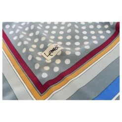 Yves Saint Laurent Carré Petit Pois Géométrique Multicolore Bordeaux -Yves Saint Laurent 821908 4