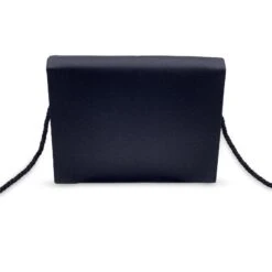 Yves Saint Laurent Pochette Vintage En Satin Noir Avec Nœud Orné -Yves Saint Laurent 823075 3