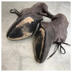 Escarpins YVES SAINT LAURENT.UE 38 Suédée Gris -Yves Saint Laurent 823539 4