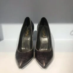 Escarpins YVES SAINT LAURENT.UE 35.5 Cuir De Vachette Gris -Yves Saint Laurent 824443 3