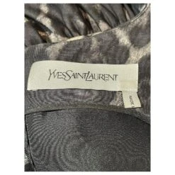 YVES SAINT LAURENT Robes T.International M Soie Gris -Yves Saint Laurent 825405 4