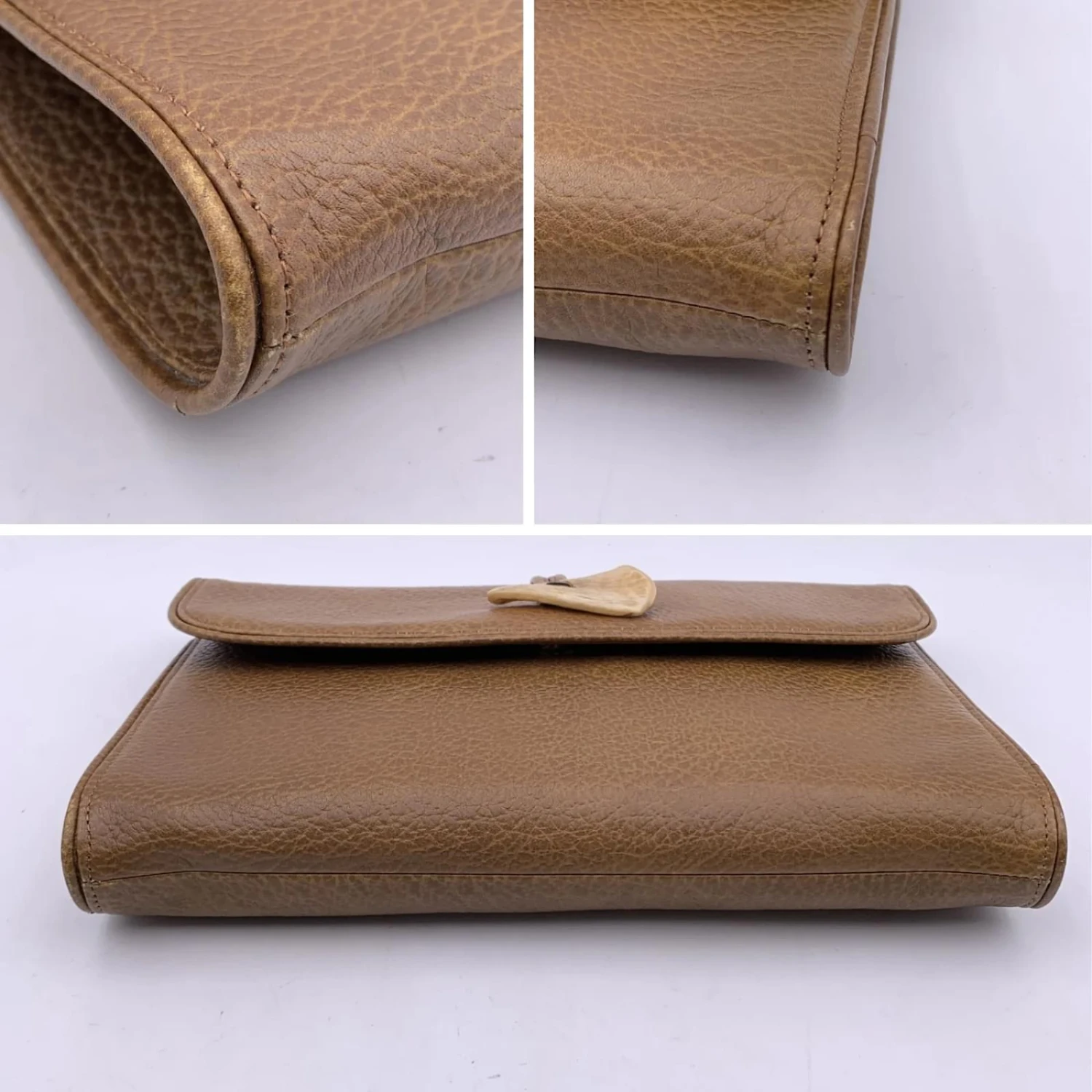 Yves Saint Laurent Sac à Main Pochette Vintage En Cuir Marron Clair 6 Yves Saint Laurent Sac à Main Pochette Vintage En Cuir Marron Clair – Image 4