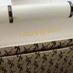 Yves Saint Laurent Sac à Main Pochette Vintage En Cuir Tressé Blanc -Yves Saint Laurent 831193 6