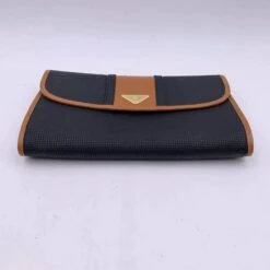 Yves Saint Laurent Pochette Vintage En Toile Texturée Grise Fauve Noir -Yves Saint Laurent 832749 3