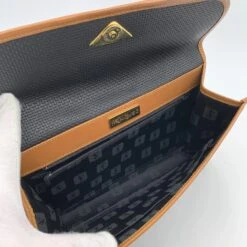 Yves Saint Laurent Pochette Vintage En Toile Texturée Grise Fauve Noir -Yves Saint Laurent 832749 5