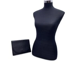 Yves Saint Laurent Pochette Vintage En Cuir Noir Avec Logo YSL -Yves Saint Laurent 833302 3