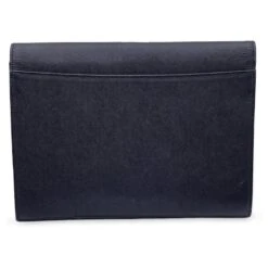 Yves Saint Laurent Pochette Vintage En Cuir Noir Avec Logo YSL -Yves Saint Laurent 833302 4