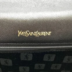 Yves Saint Laurent Pochette Vintage En Cuir Noir Avec Logo YSL -Yves Saint Laurent 833302 6