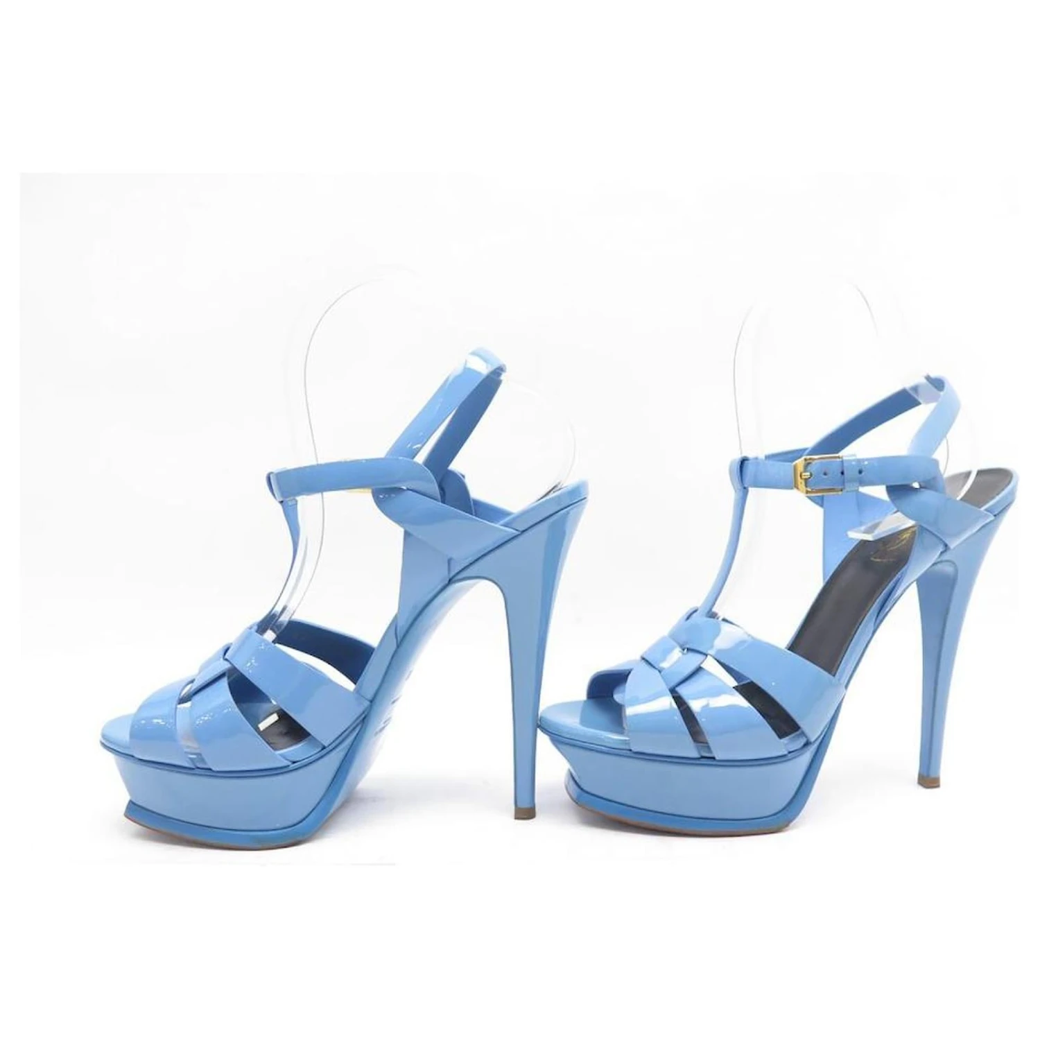 CHAUSSURES YVES SAINT LAURENT SANDALES TRIBUTE 315487 EN CUIR BLEU 38 SHOES 4 CHAUSSURES YVES SAINT LAURENT SANDALES TRIBUTE 315487 EN CUIR BLEU 38 SHOES – Image 2