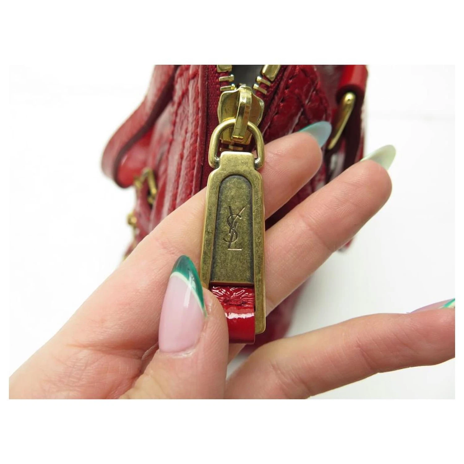 NEUF SAC A MAIN YVES SAINT LAURENT MINI DOWNTOWN CUIR VERNIS ROUGE HANDBAG 6 NEUF SAC A MAIN YVES SAINT LAURENT MINI DOWNTOWN CUIR VERNIS ROUGE HANDBAG – Image 4