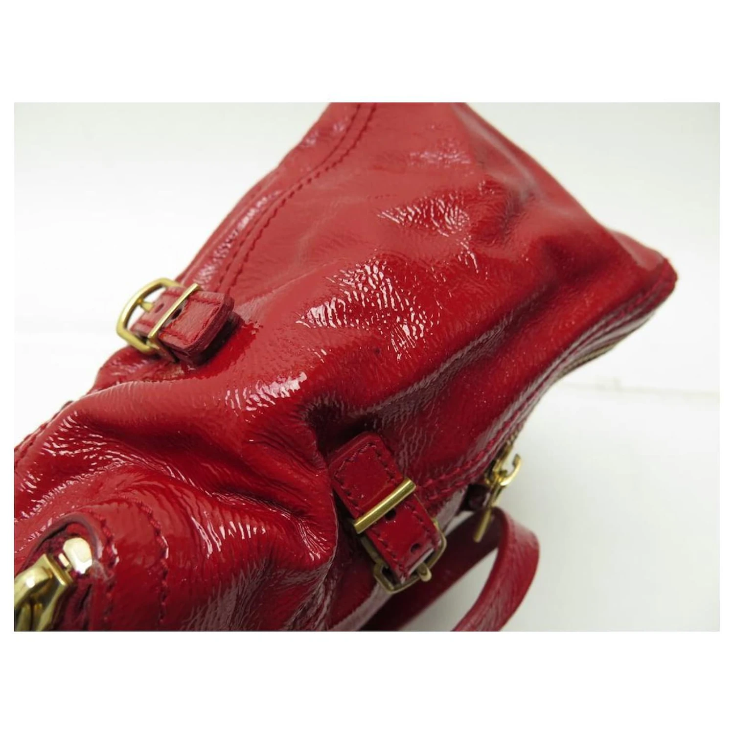 NEUF SAC A MAIN YVES SAINT LAURENT MINI DOWNTOWN CUIR VERNIS ROUGE HANDBAG 10 NEUF SAC A MAIN YVES SAINT LAURENT MINI DOWNTOWN CUIR VERNIS ROUGE HANDBAG – Image 8