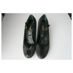 YVES SAINT LAURENT RIVE GAUCHE Escarpins Trib Top Daim Noir Compensés T40 IT -Yves Saint Laurent 844165 3