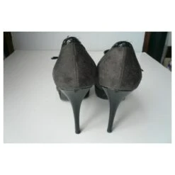 YVES SAINT LAURENT RIVE GAUCHE Escarpins Trib Top Daim Noir Compensés T40 IT -Yves Saint Laurent 844165 4