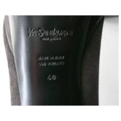 YVES SAINT LAURENT RIVE GAUCHE Escarpins Trib Top Daim Noir Compensés T40 IT -Yves Saint Laurent 844165 6