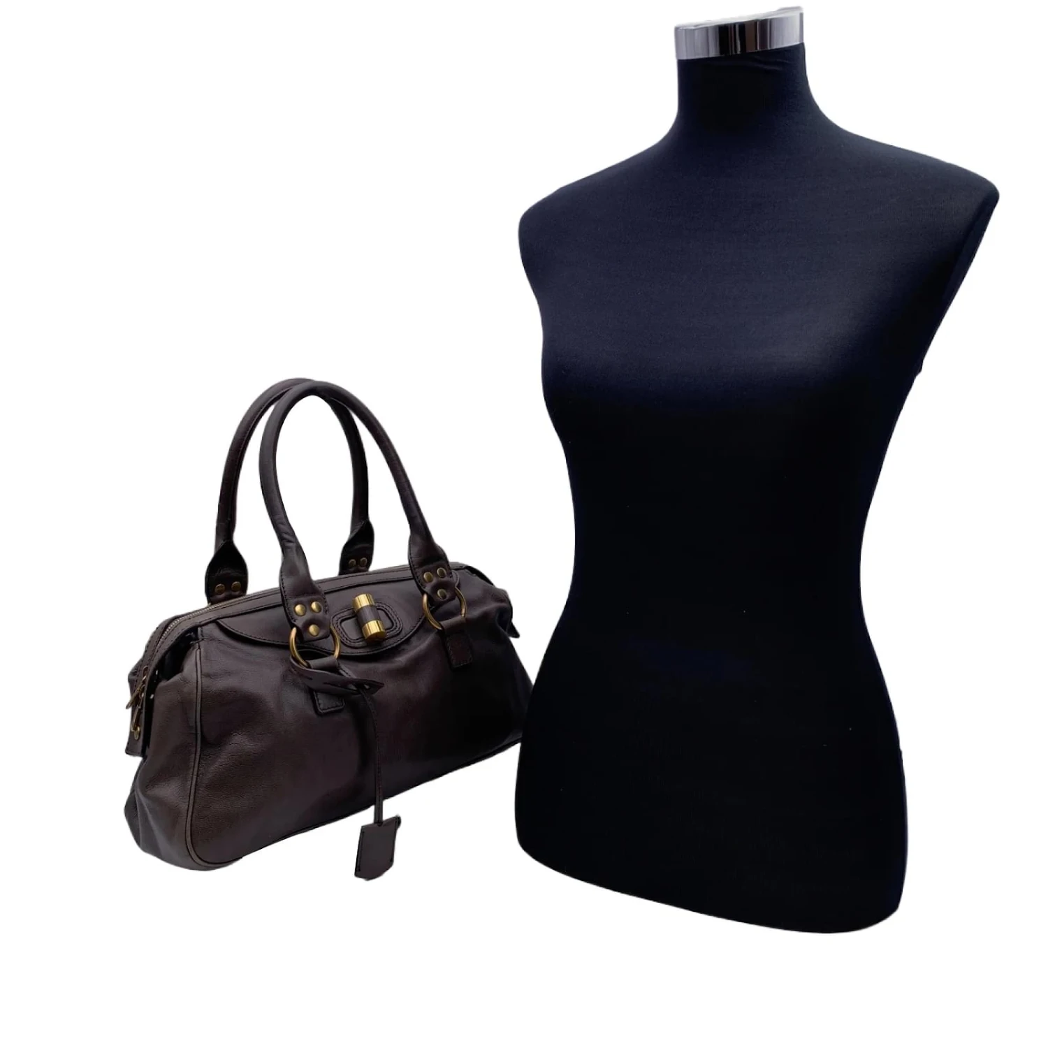 Yves Saint Laurent Sac Cartable Muse Bowler En Cuir Gris Taupe 5 Yves Saint Laurent Sac Cartable Muse Bowler En Cuir Gris Taupe – Image 3