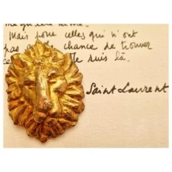 Broche Yves Saint Laurent Tête De Lion Doré -Yves Saint Laurent 847793 3