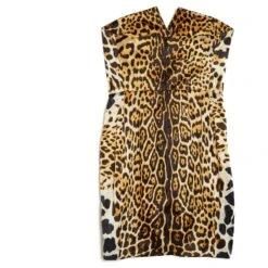 Yves Saint Laurent SILK LEOPARD BUSTIER DRESS FR40 Imprimé Léopard -Yves Saint Laurent 851489 5